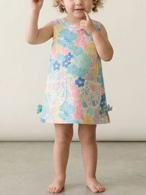 Lilly Pulitzer Toddler Girls Spring Fling Print Shift Dress, sz 2T